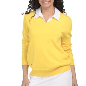 NWT DAILY SPORTS Yellow Cashmere Blend Bolanzo Pullover Sweater Size US XXl